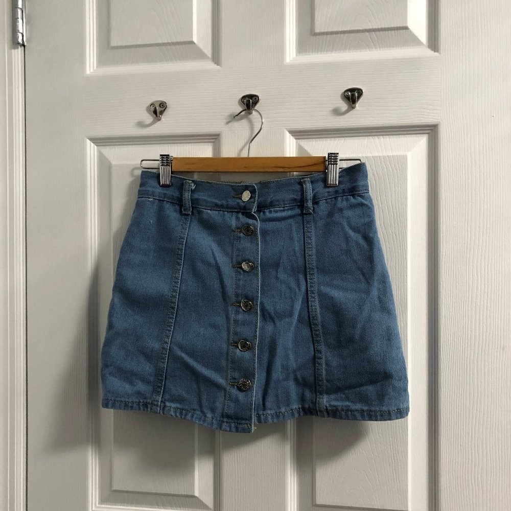 DENIM BUTTON UP SKIRT